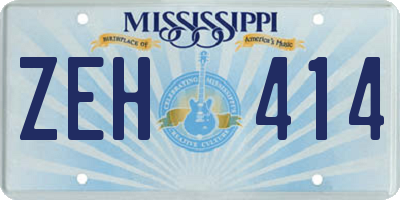 MS license plate ZEH414