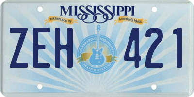MS license plate ZEH421