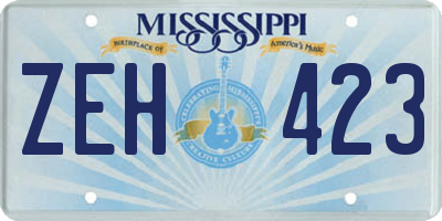 MS license plate ZEH423
