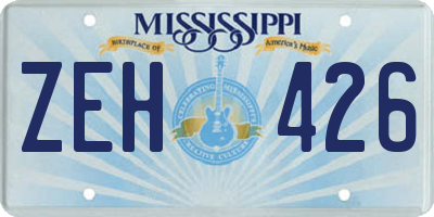 MS license plate ZEH426