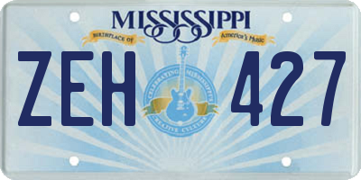 MS license plate ZEH427