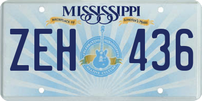 MS license plate ZEH436