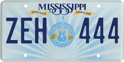 MS license plate ZEH444