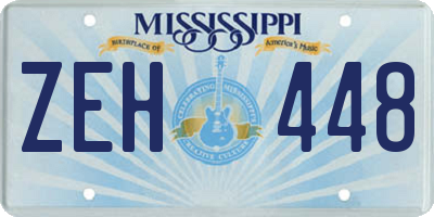 MS license plate ZEH448