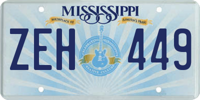 MS license plate ZEH449