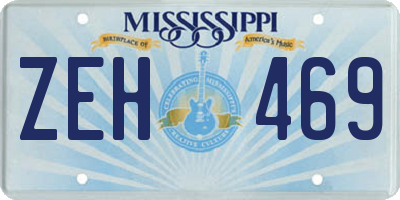 MS license plate ZEH469