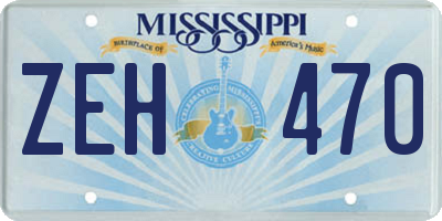 MS license plate ZEH470