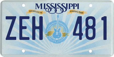 MS license plate ZEH481