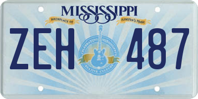 MS license plate ZEH487