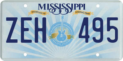 MS license plate ZEH495