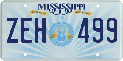 MS license plate ZEH499