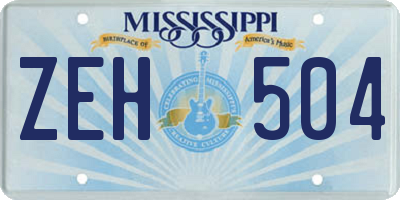 MS license plate ZEH504