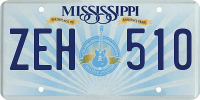MS license plate ZEH510
