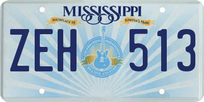 MS license plate ZEH513