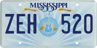 MS license plate ZEH520