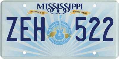 MS license plate ZEH522