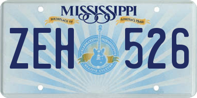 MS license plate ZEH526