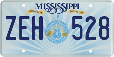 MS license plate ZEH528