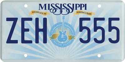 MS license plate ZEH555