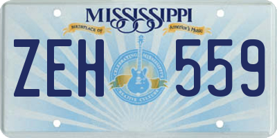 MS license plate ZEH559