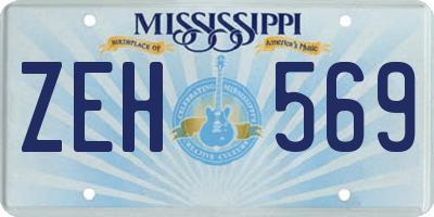 MS license plate ZEH569