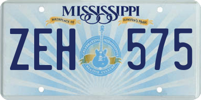 MS license plate ZEH575