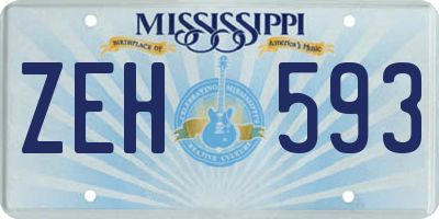 MS license plate ZEH593