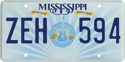 MS license plate ZEH594