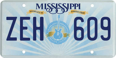 MS license plate ZEH609
