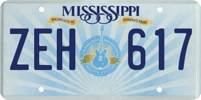 MS license plate ZEH617