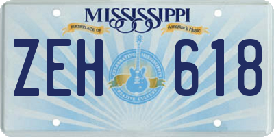 MS license plate ZEH618