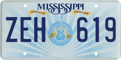MS license plate ZEH619