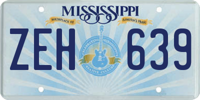 MS license plate ZEH639