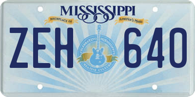 MS license plate ZEH640