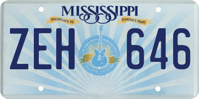 MS license plate ZEH646