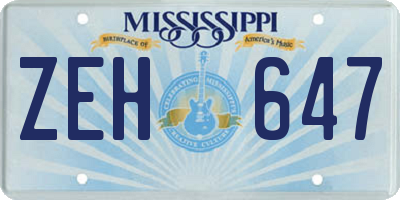 MS license plate ZEH647