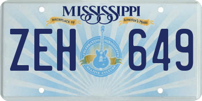 MS license plate ZEH649