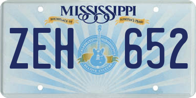 MS license plate ZEH652