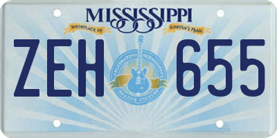 MS license plate ZEH655