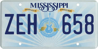 MS license plate ZEH658