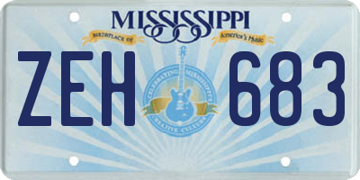 MS license plate ZEH683
