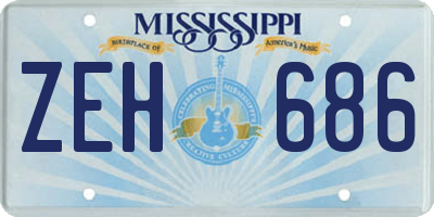 MS license plate ZEH686