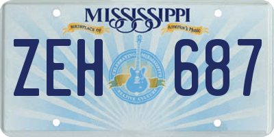 MS license plate ZEH687