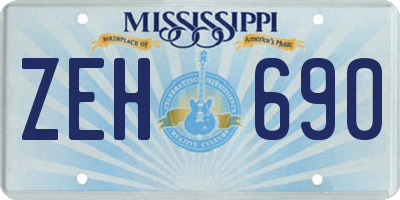 MS license plate ZEH690