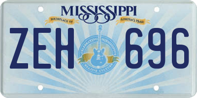 MS license plate ZEH696