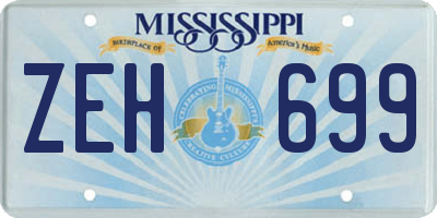 MS license plate ZEH699