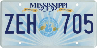 MS license plate ZEH705