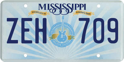 MS license plate ZEH709