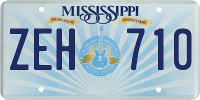 MS license plate ZEH710