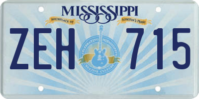 MS license plate ZEH715